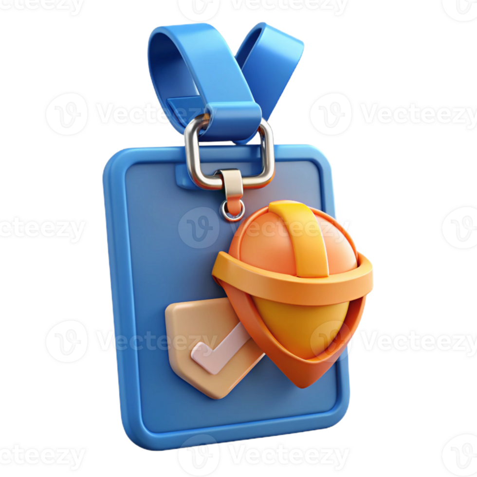 3D Illustration Safety Helmet Approved ID Badge png