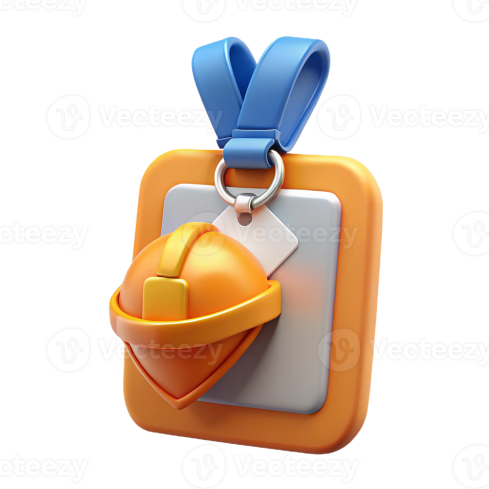3D Render of Construction Award Badge png