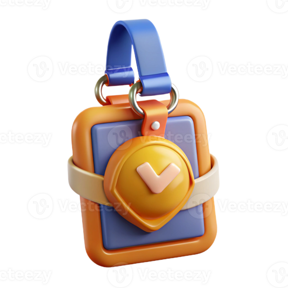3D Render of a Confirmation Badge png
