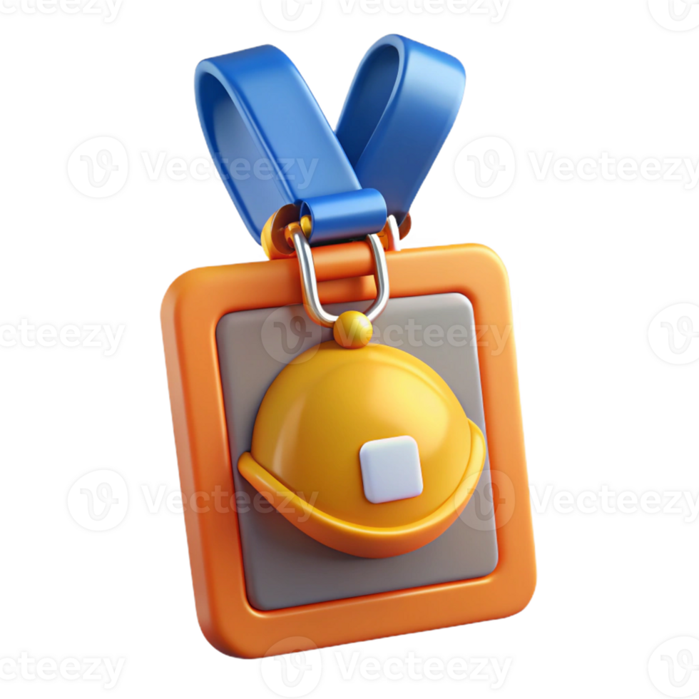 3D Render of Construction Badge png