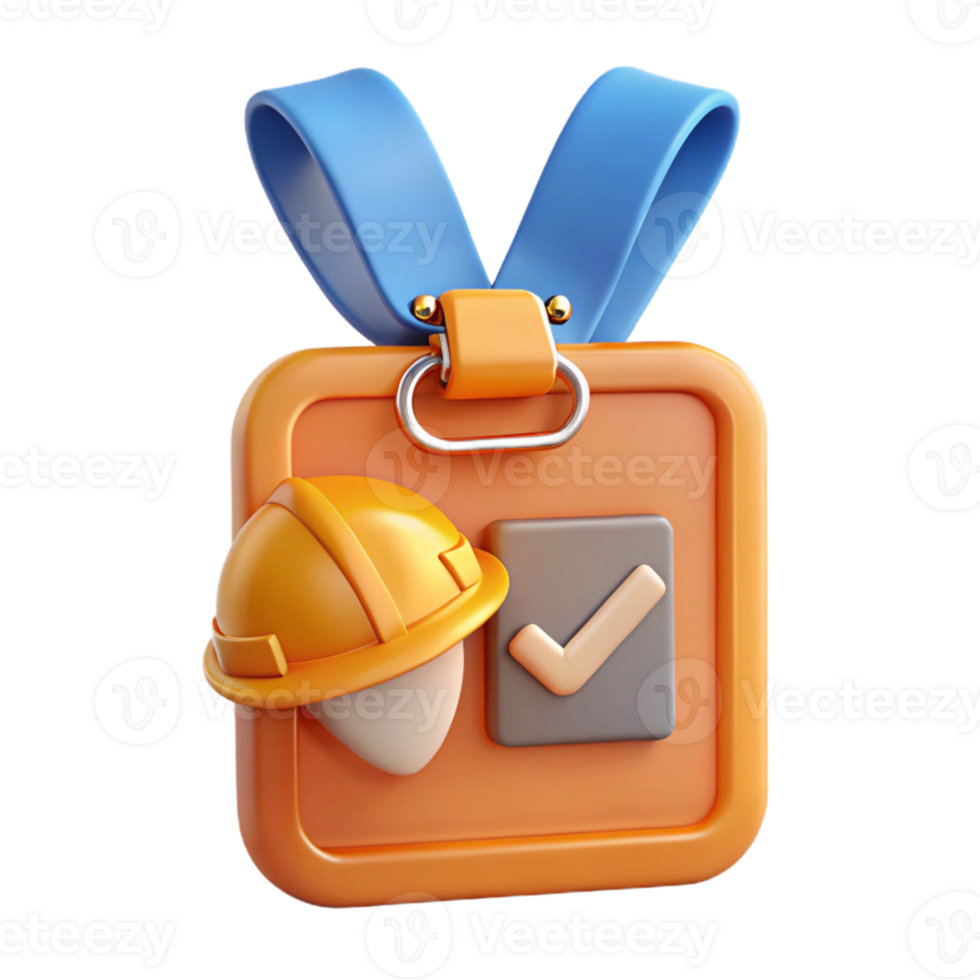 3D Render Safety Helmet Check Icon Illustration png