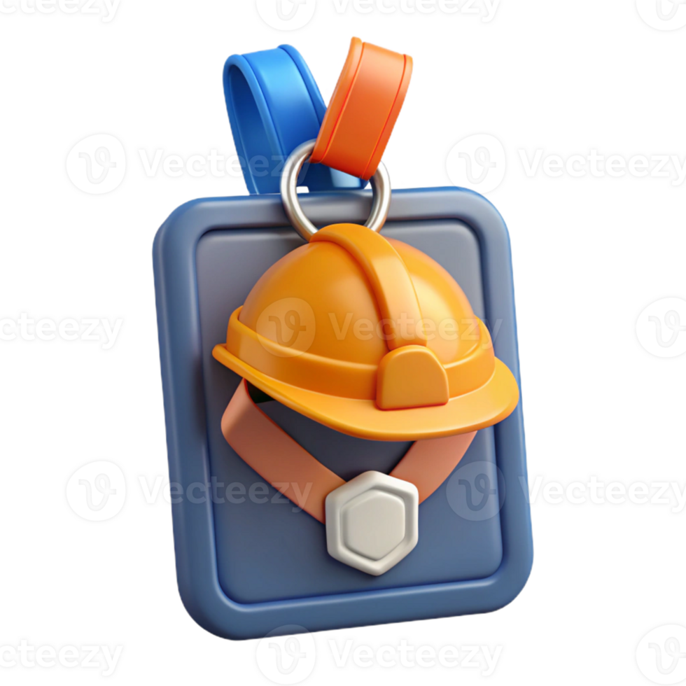 3D Render of Construction Award Badge png