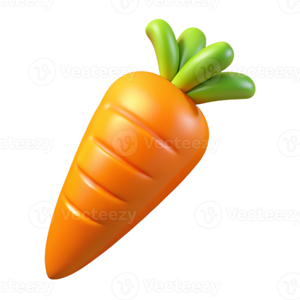 3D Render Cartoon Carrot Image png