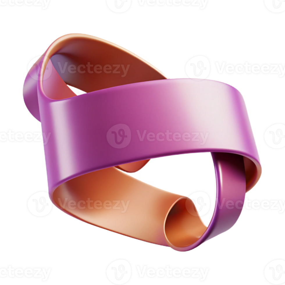 Abstract 3D Render Purple Orange Knot png