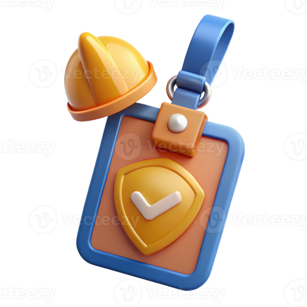 3D Render Safety Helmet ID Badge Illustration png