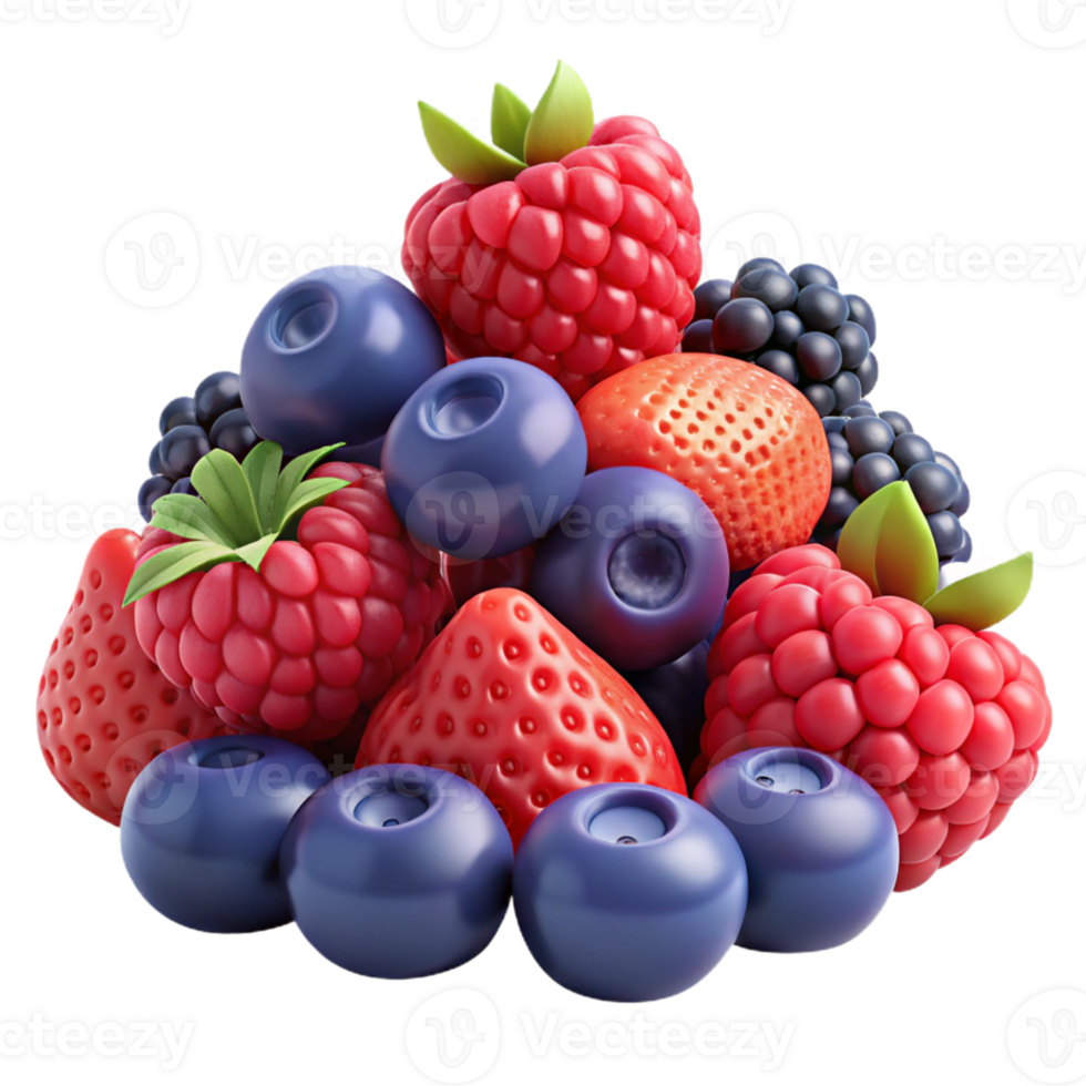 3D Render of a Berry Pile png