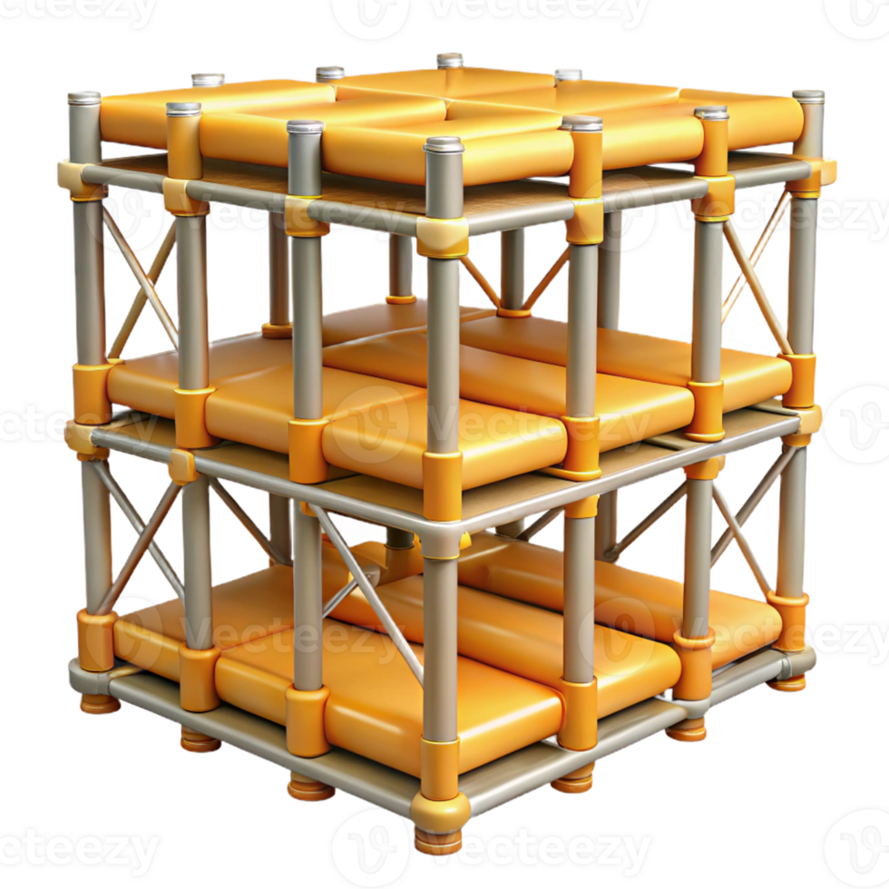 3D Render Stackable Modular Structure Illustration png