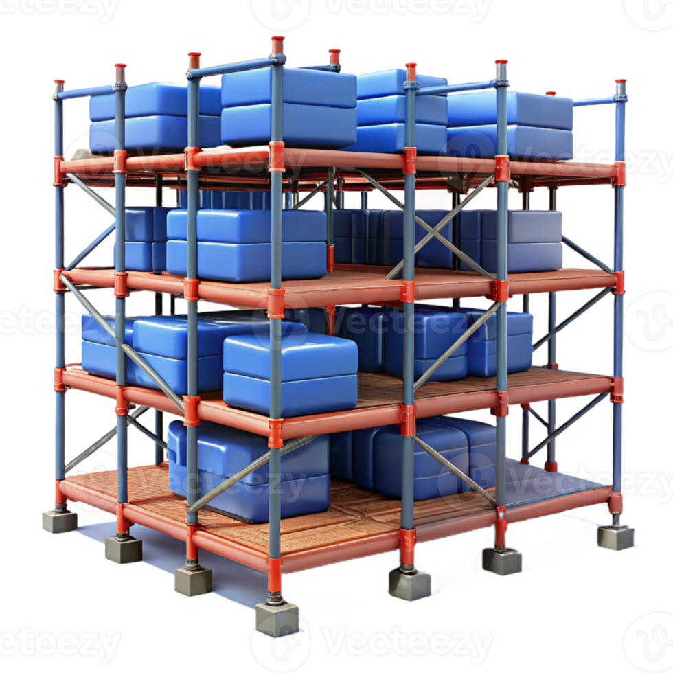 3D Illustration Warehouse Storage Cubes png
