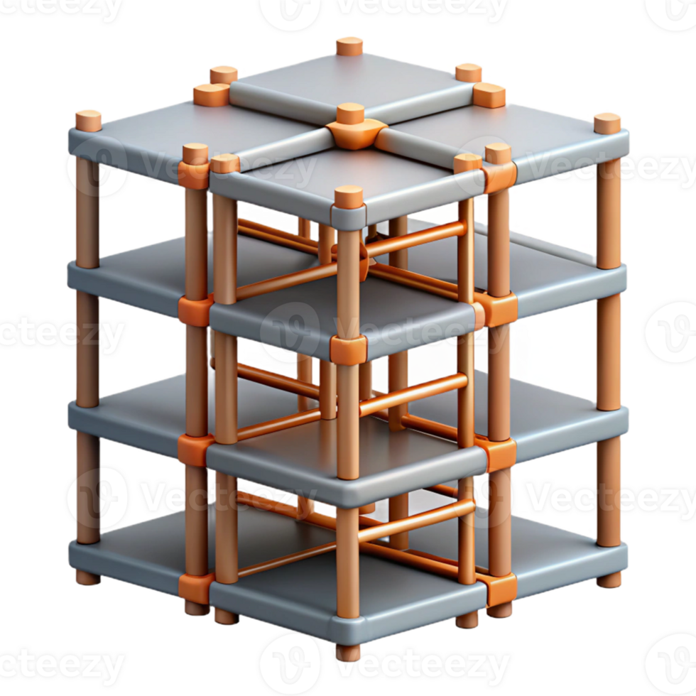 3D Model of Modular Building Structure png
