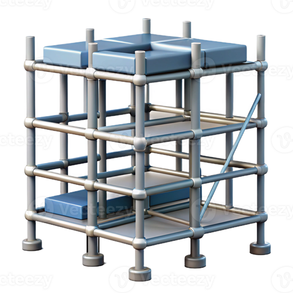 3D Render Cube Scaffolding Structure png