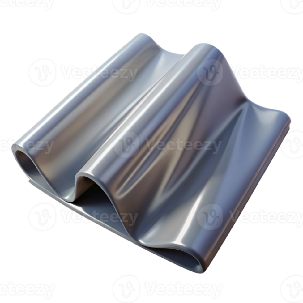 Abstract 3D Render Gray Shiny Waves png