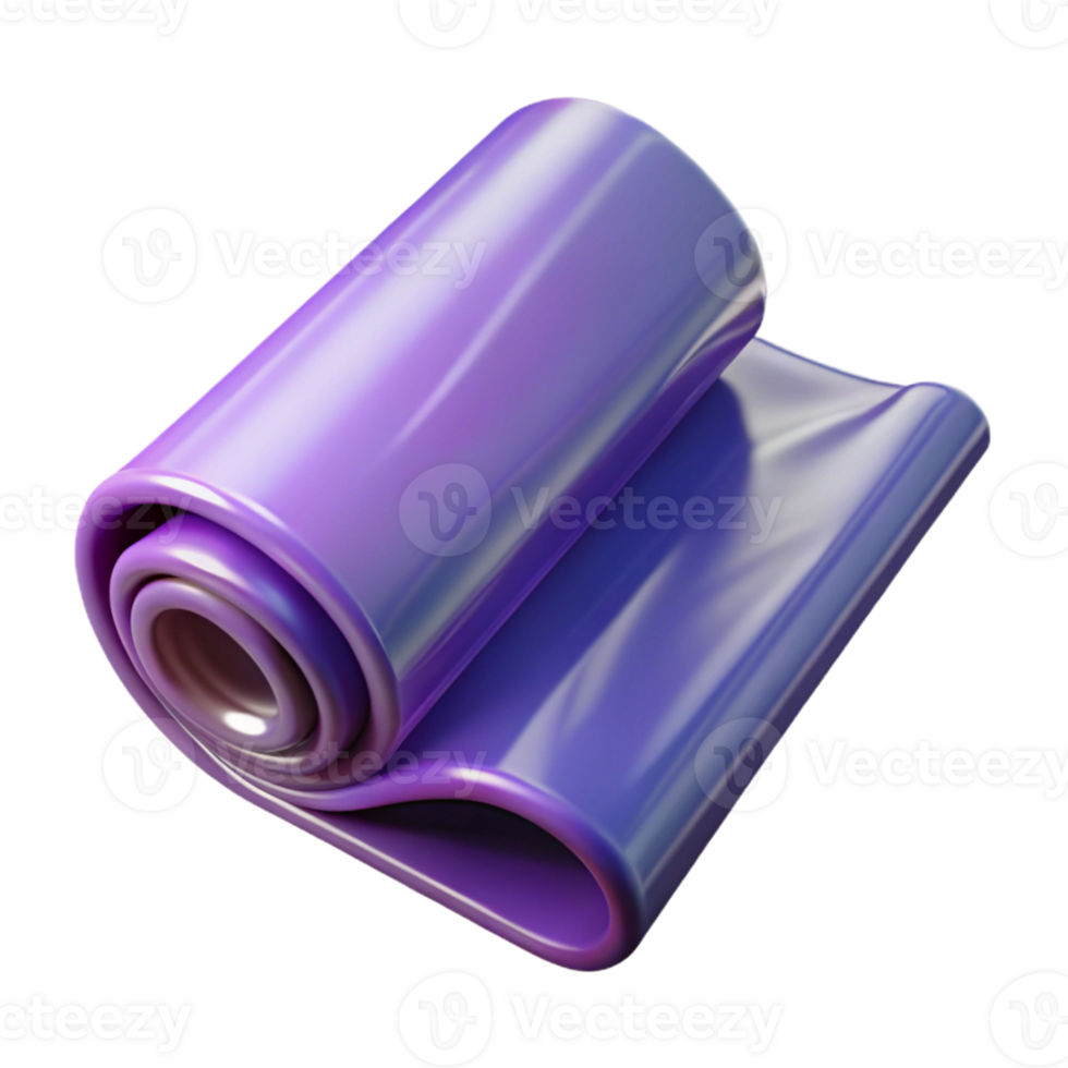 Purple Rolled Fabric 3D Render png