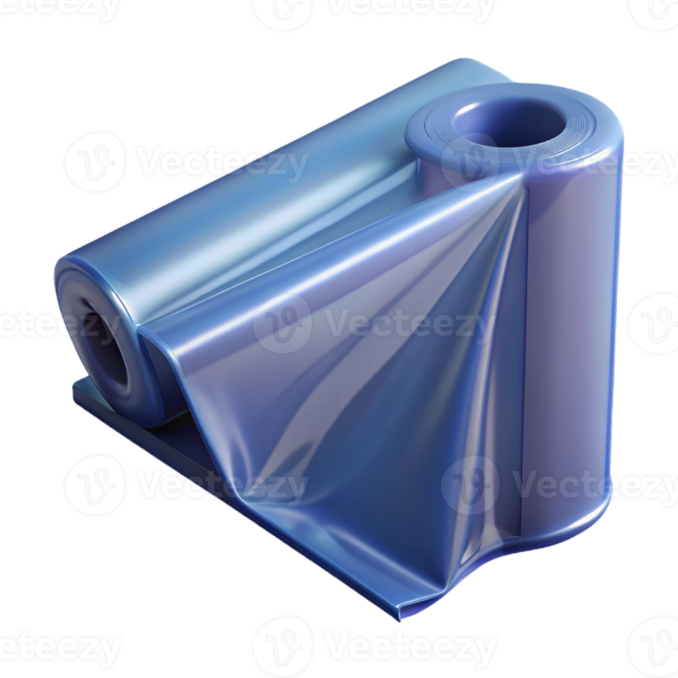 3D Render Blue Plastic Roll Abstract Background png