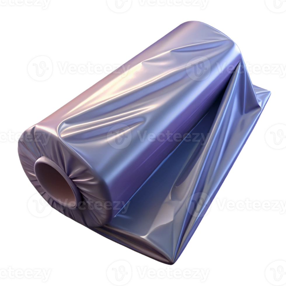 3D Render Shiny Purple Fabric Roll png