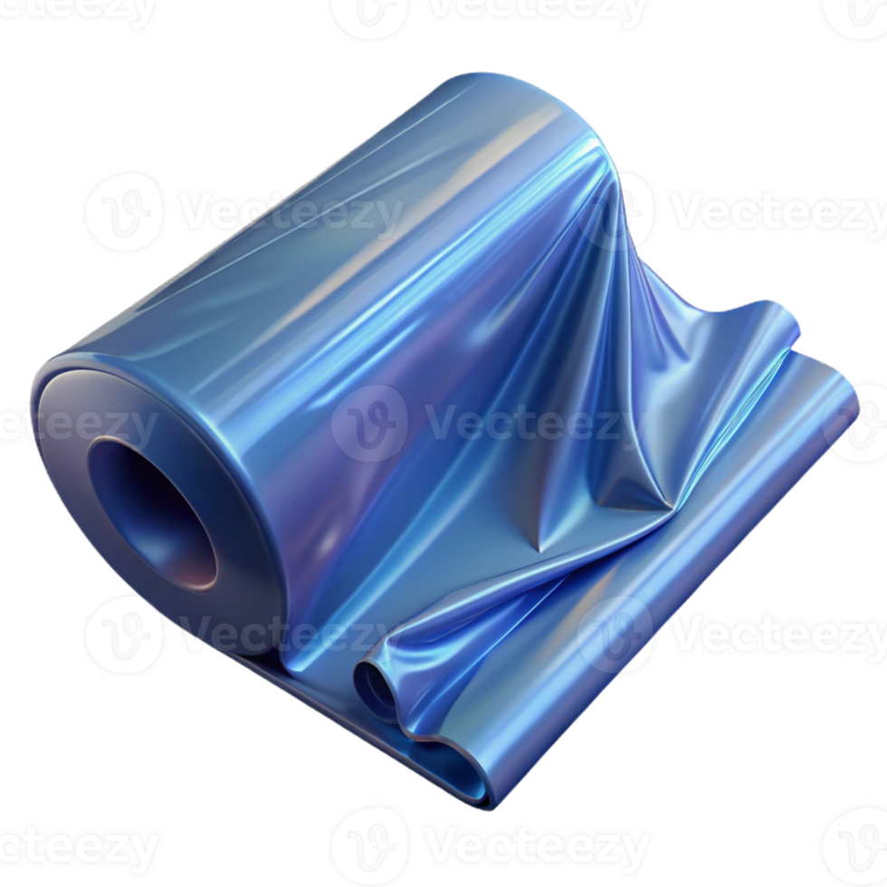 Blue Fabric Roll 3D Render png