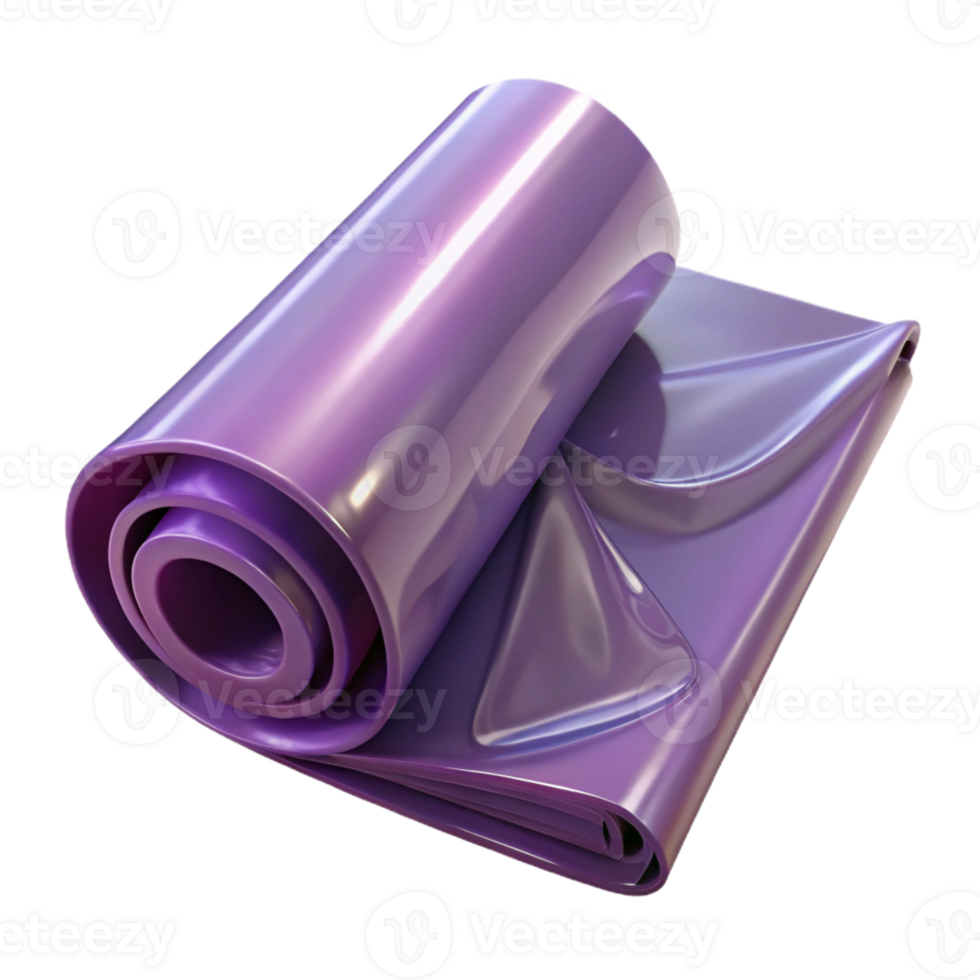 Purple Rolled Fabric 3D Render png