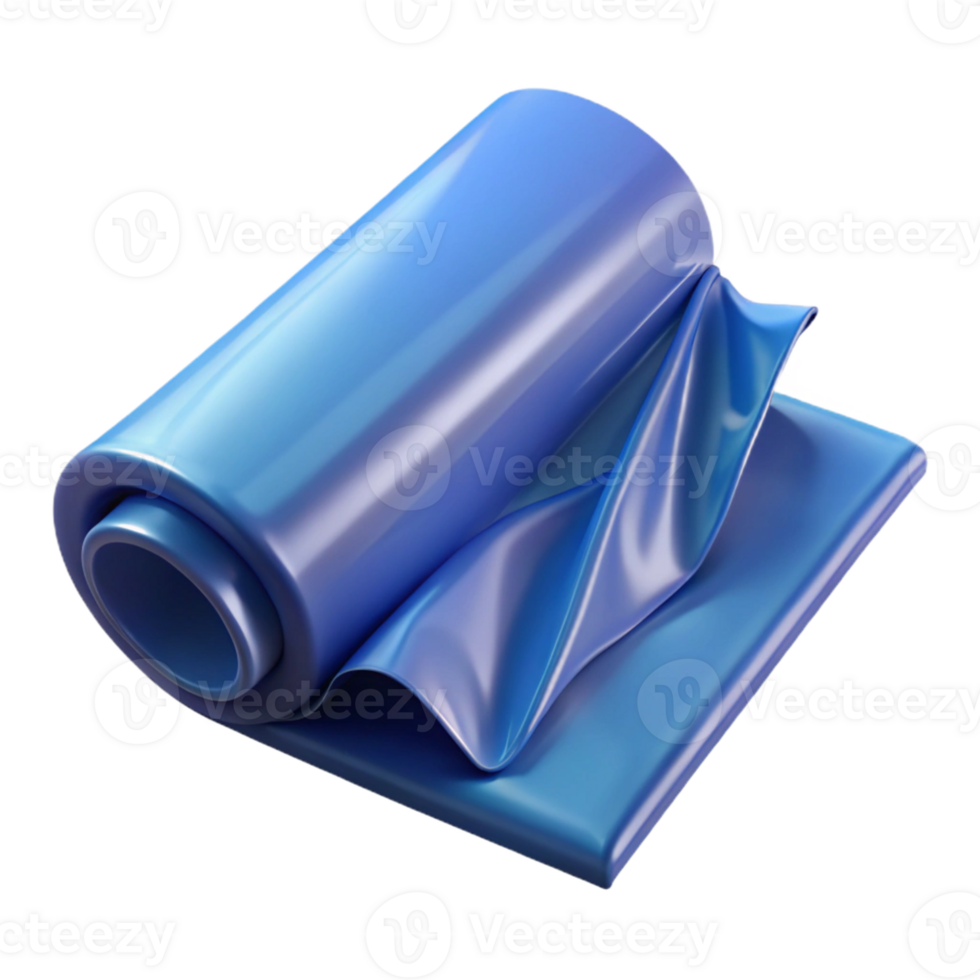 3D Render Blue Fabric Roll png