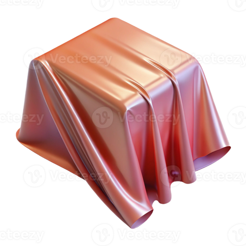 3D Render Coral Satin Drape Abstract Background png