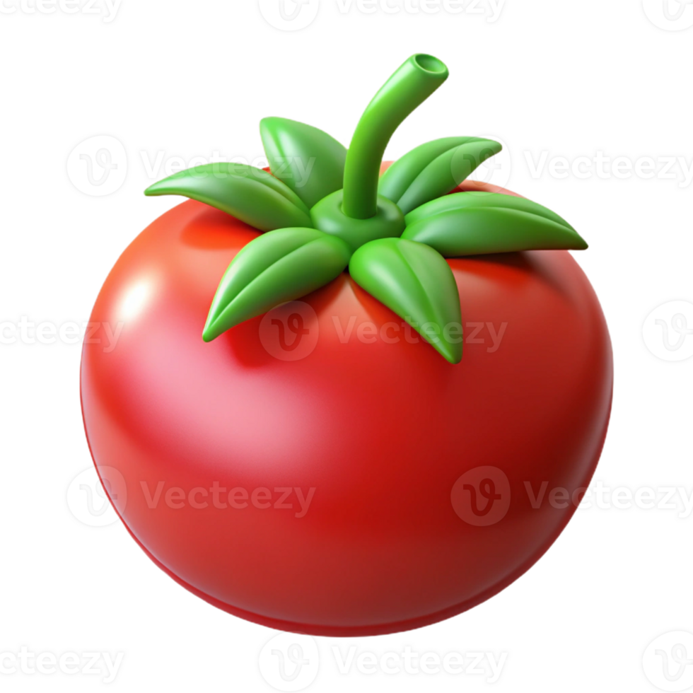 3D Red Tomato Illustration png