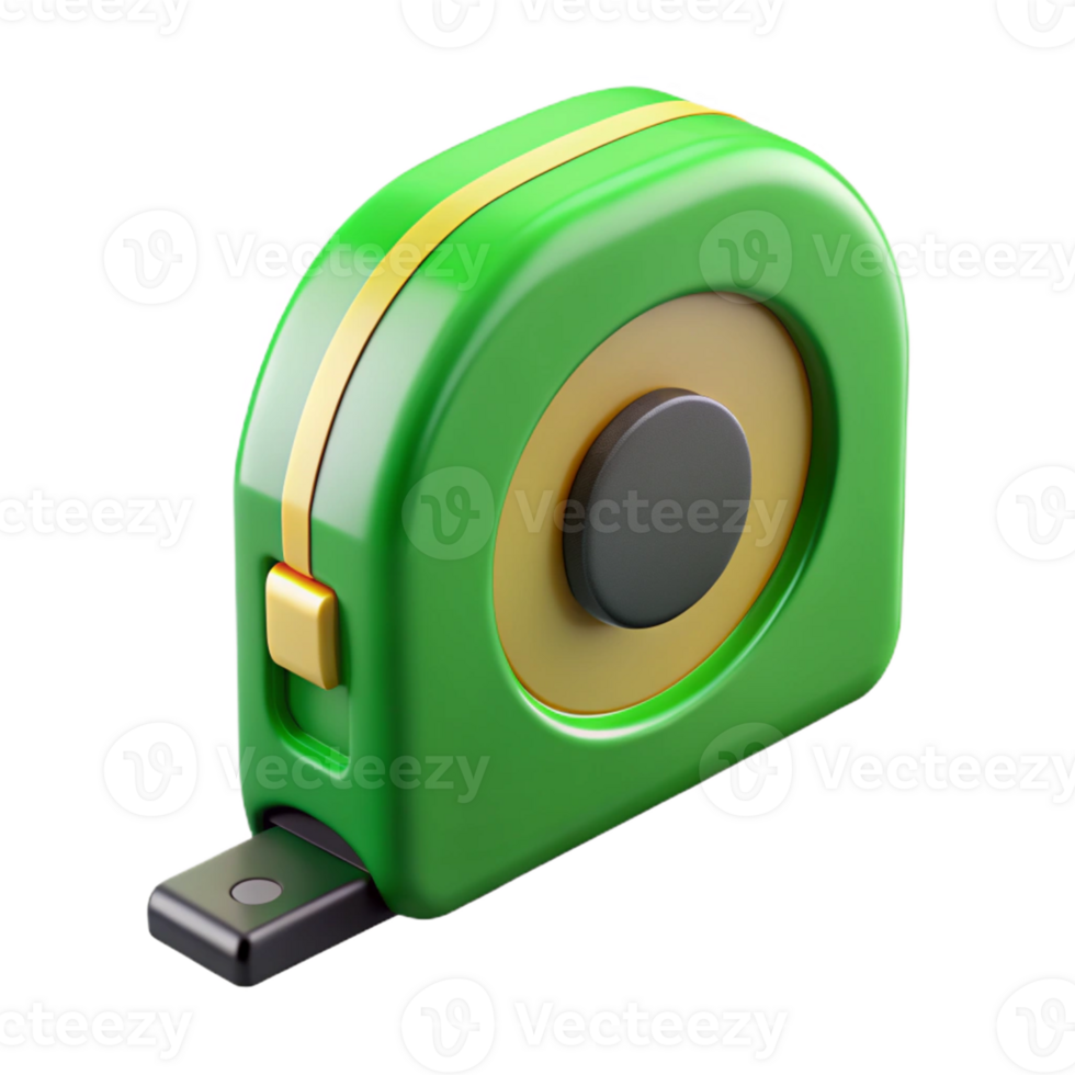 Green and Gold 3D Tape Measure Illustration png