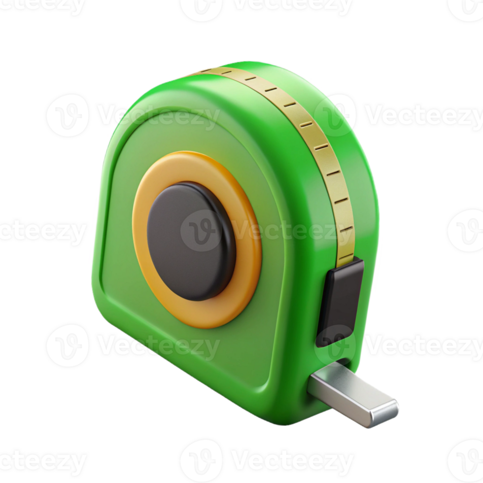 Green 3D Measuring Tape Illustration png