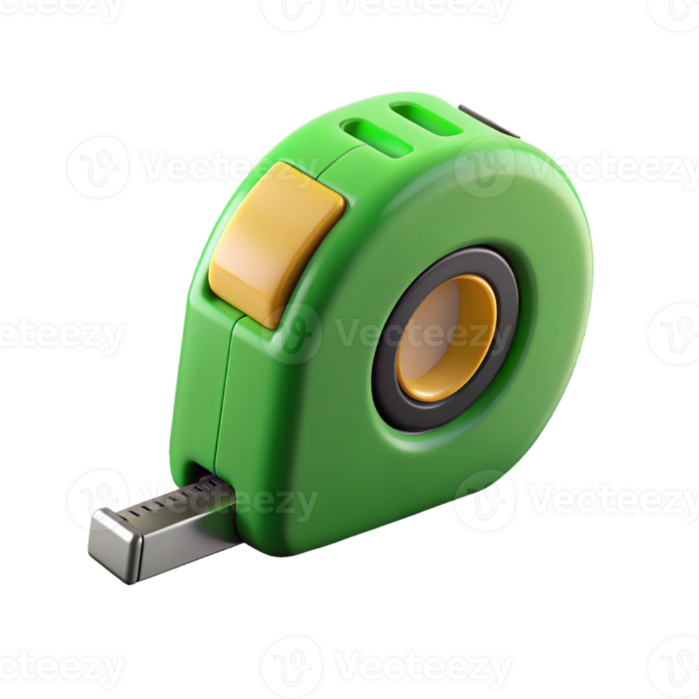 Green Tape Measure 3D Illustration png