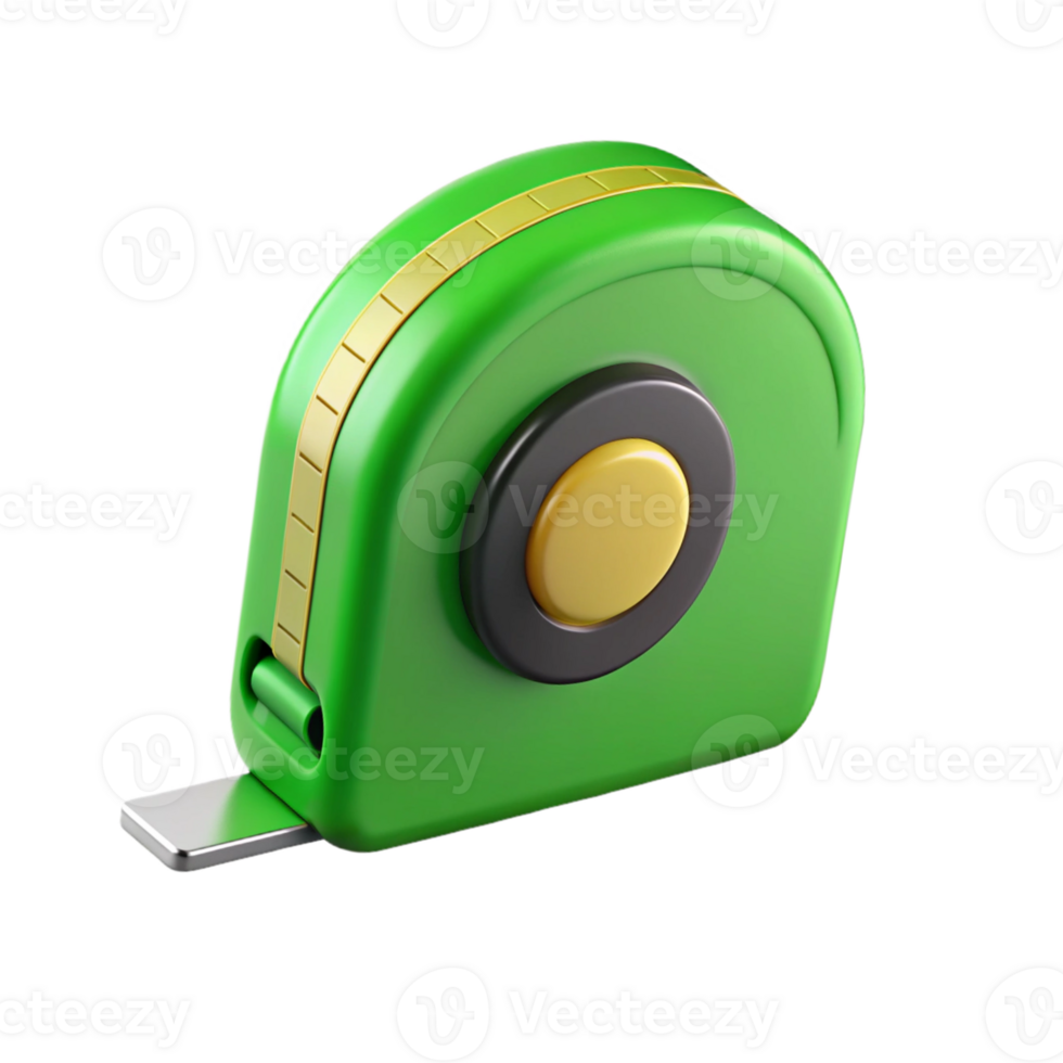 Green Tape Measure 3D Render png