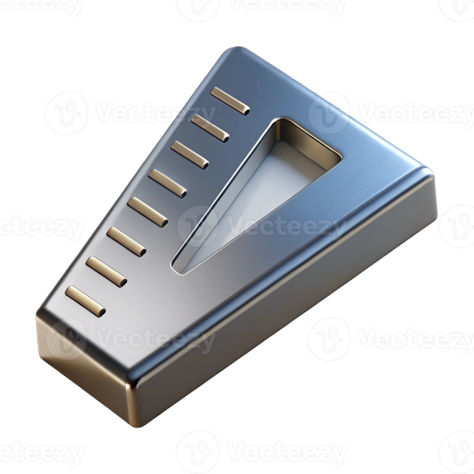 Triangular Back Button Metallic 3D Render Triangular Button 53921017 PNG