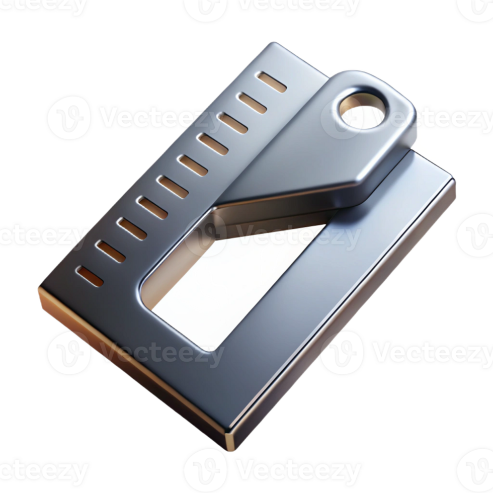 3D Render of Metal Device with Scale png
