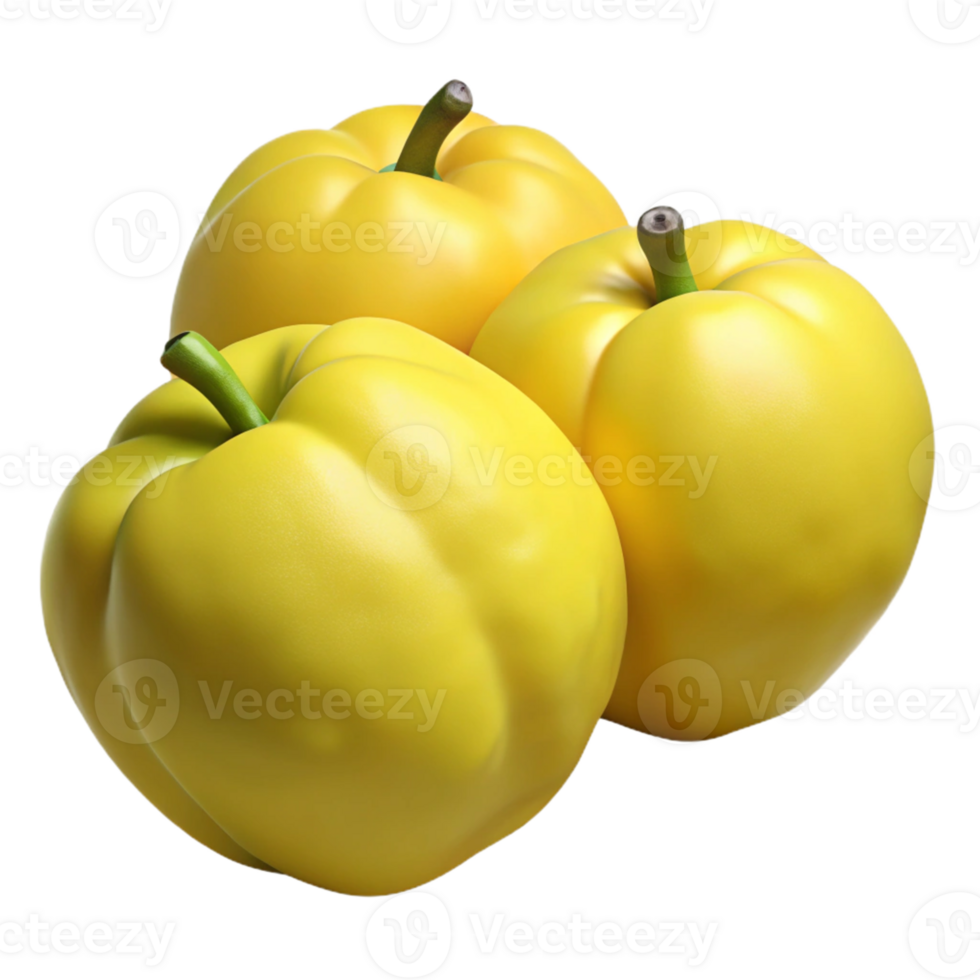 3D Render Yellow Peppers png