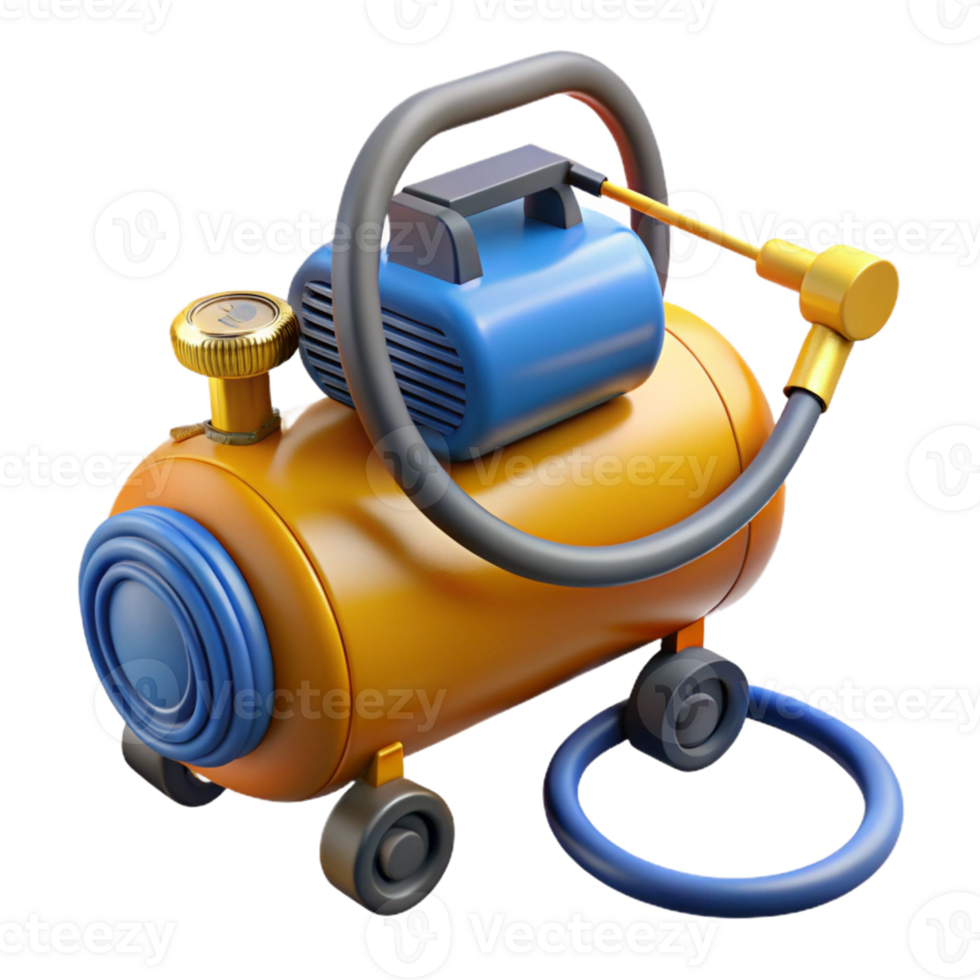 3D Render Air Compressor Illustration png