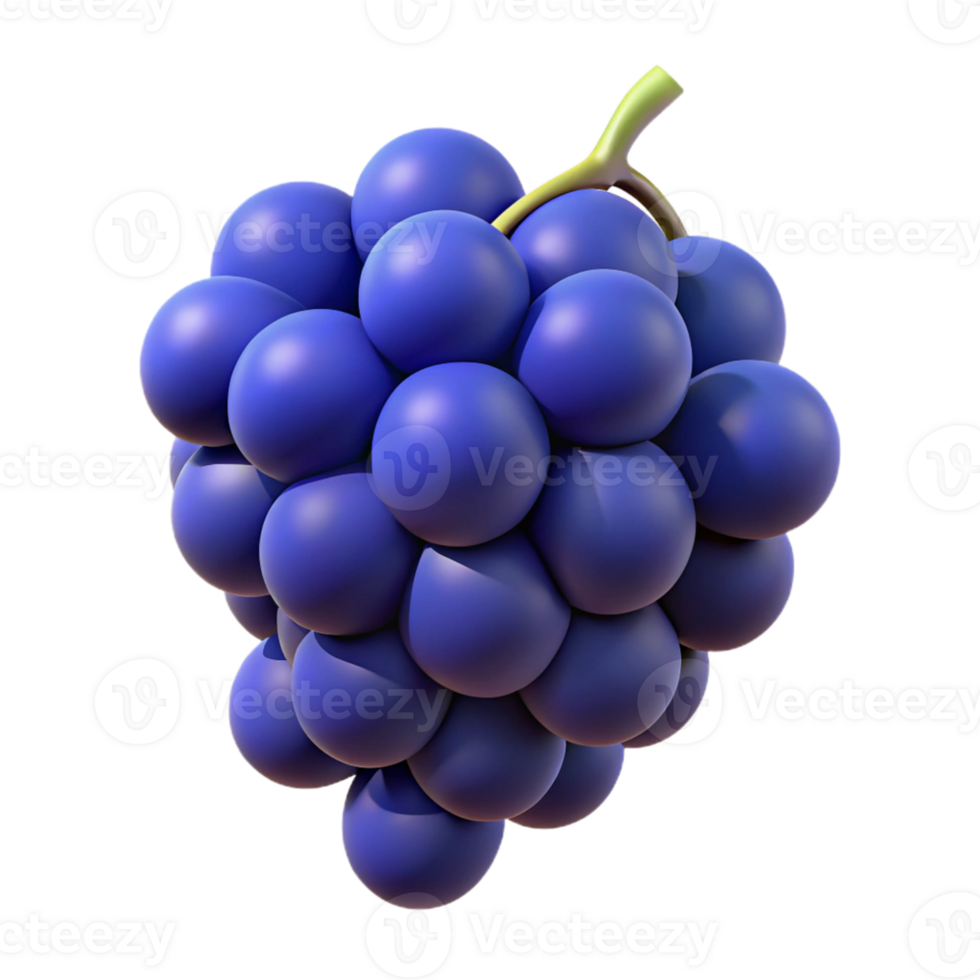 3D Render of a Grape Bunch png
