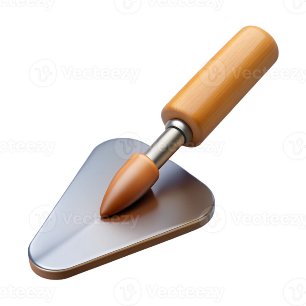 3D Render of a Trowel with Wooden Handle png