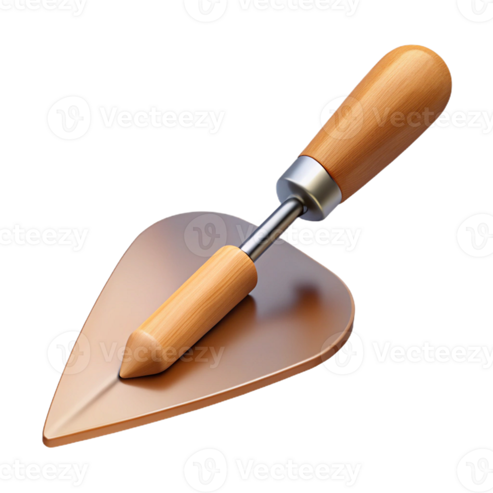 3D Render of a Wooden Trowel png