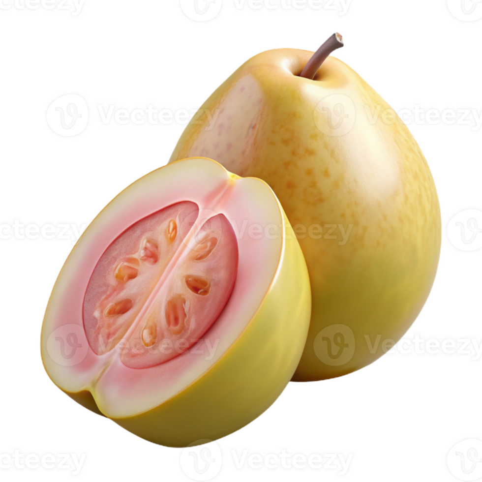 3D Render of Guava Fruit Sliced png