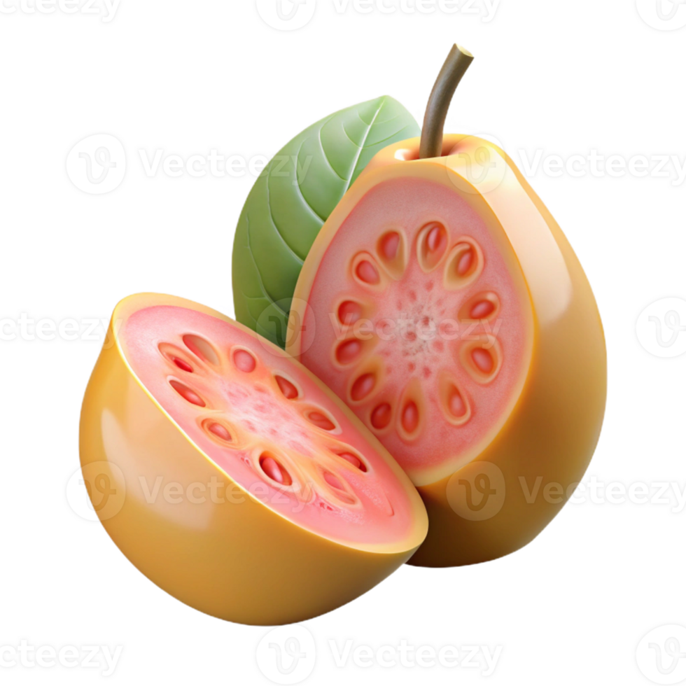 3D Render of Guava Fruit Slices png