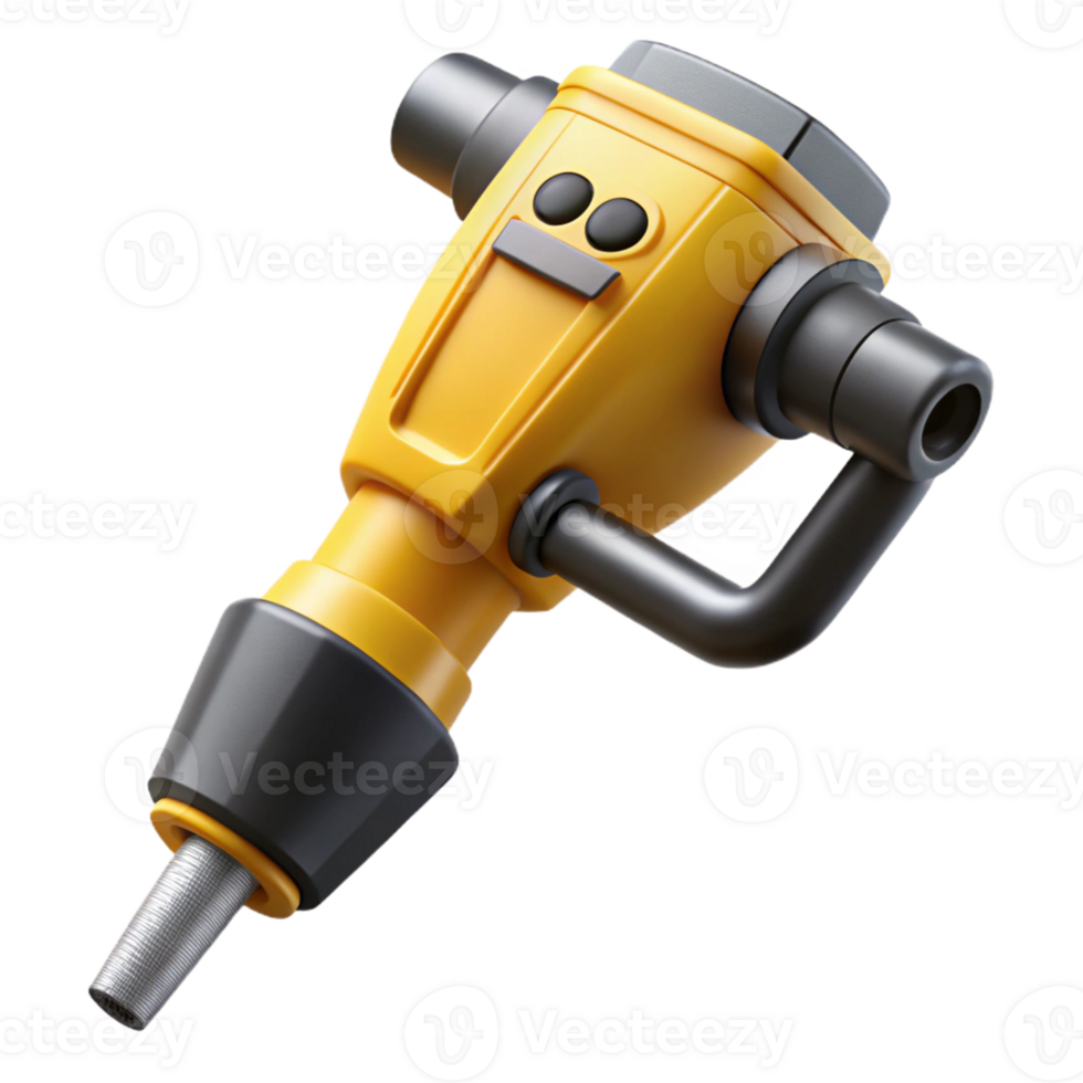 3D Render Yellow Jackhammer Illustration png