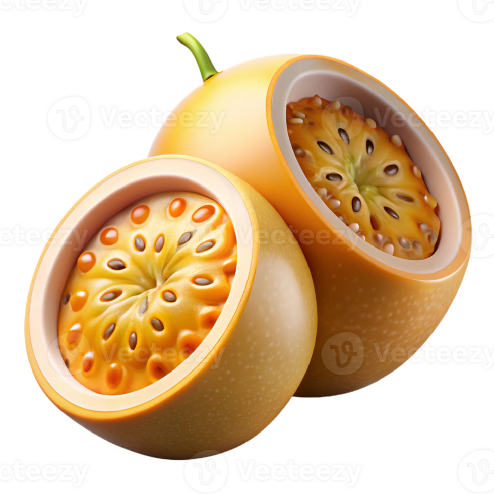 3D Render Passion Fruit Illustration png