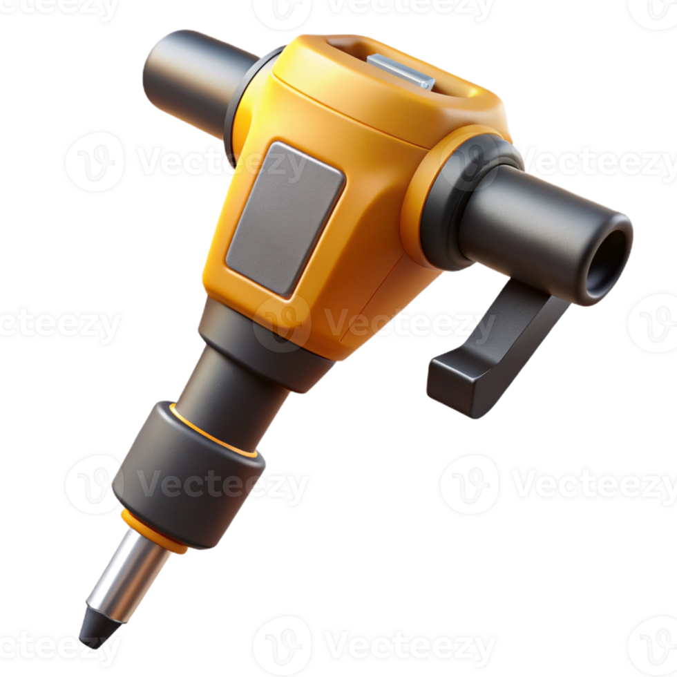 3D Model of Yellow and Black Demolition Hammer png