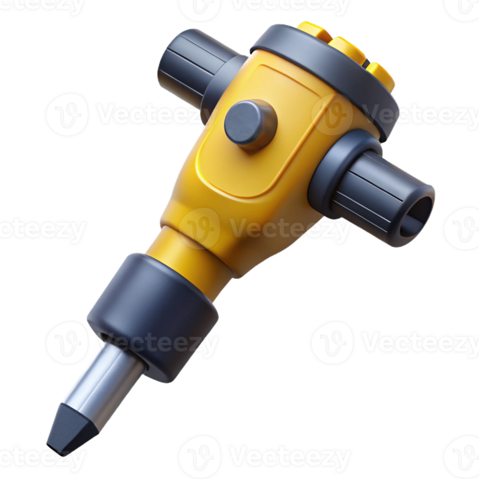 3D Model Yellow and Gray Demolition Hammer png