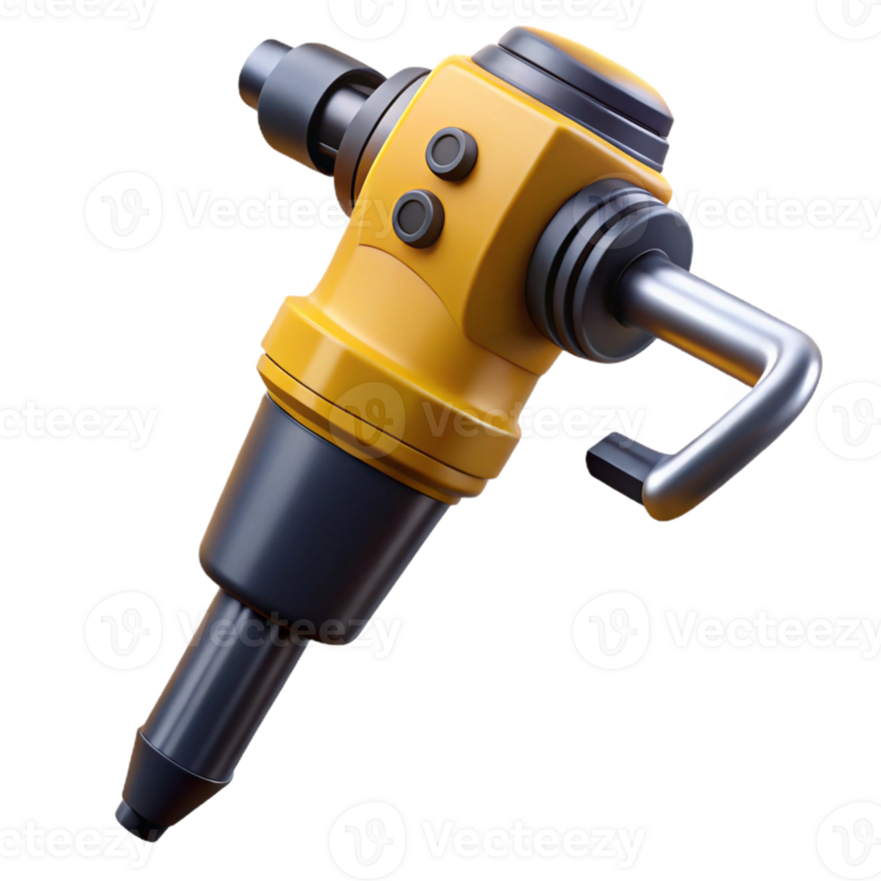 3D Model Yellow and Gray Demolition Hammer png