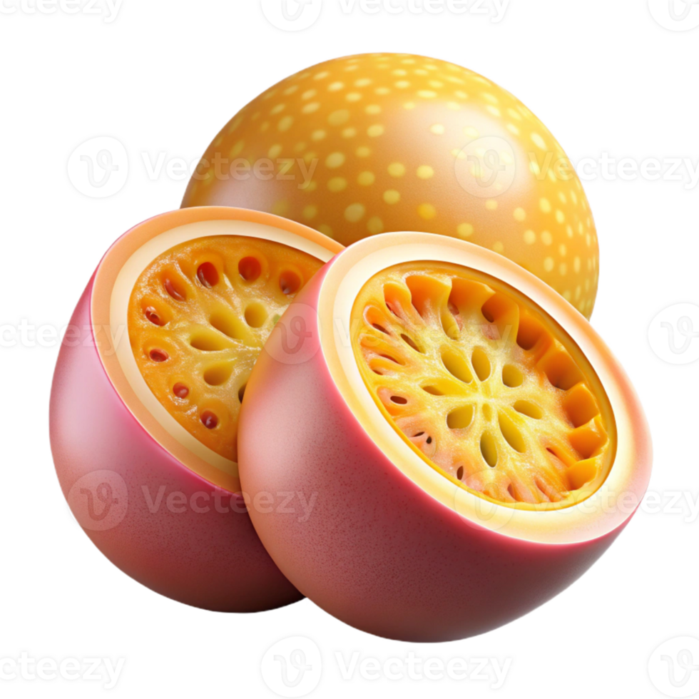 3D Render Passion Fruit Illustration png