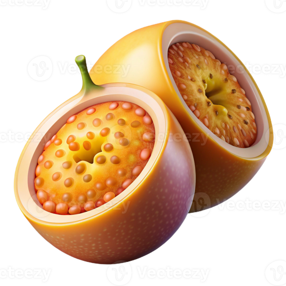 3D Illustration of Tropical Fruit Cross Section png