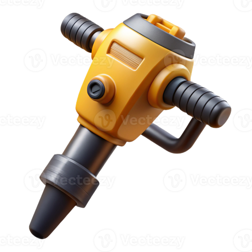 3D Model Yellow and Gray Demolition Hammer png