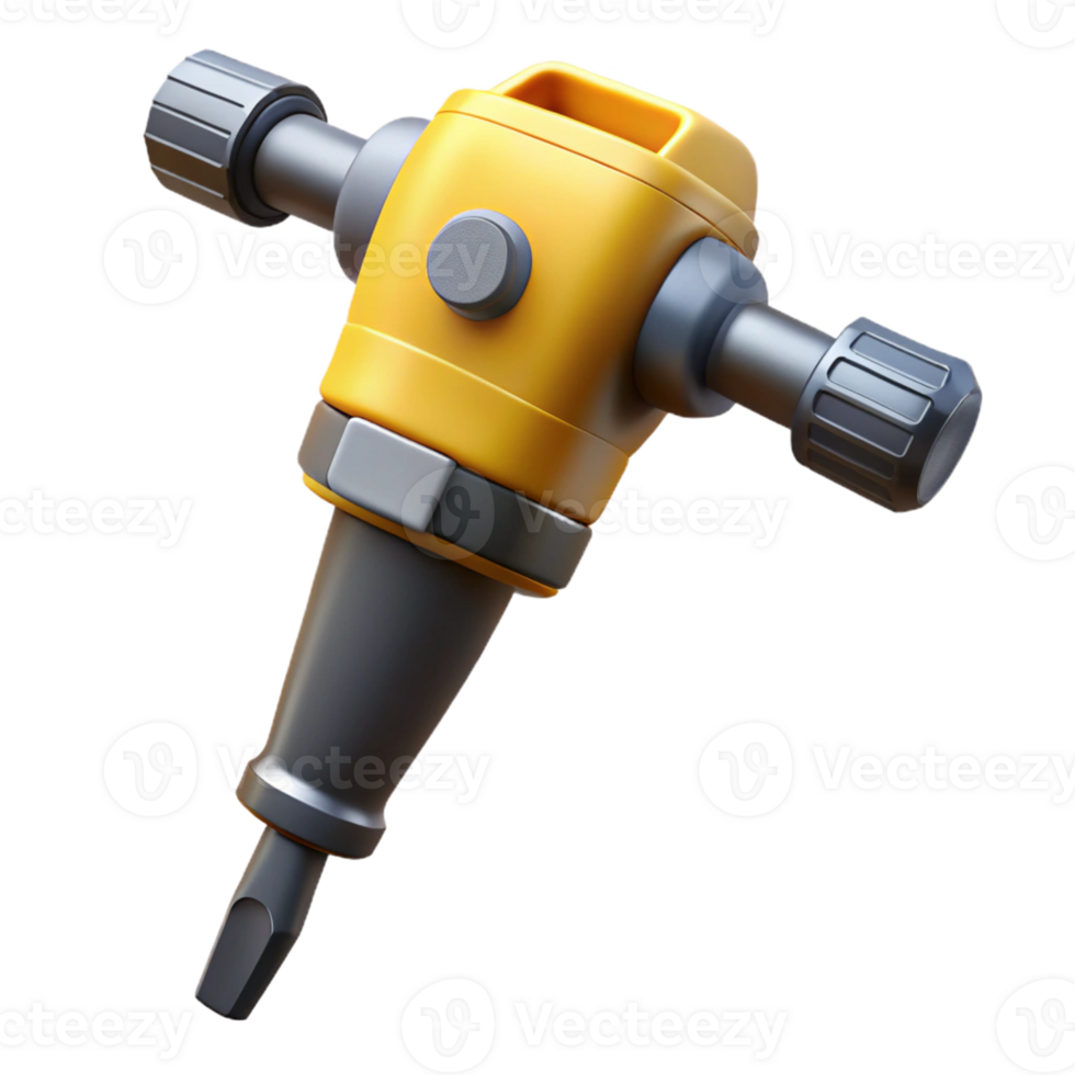 3D Model Yellow and Gray Jackhammer Illustration png
