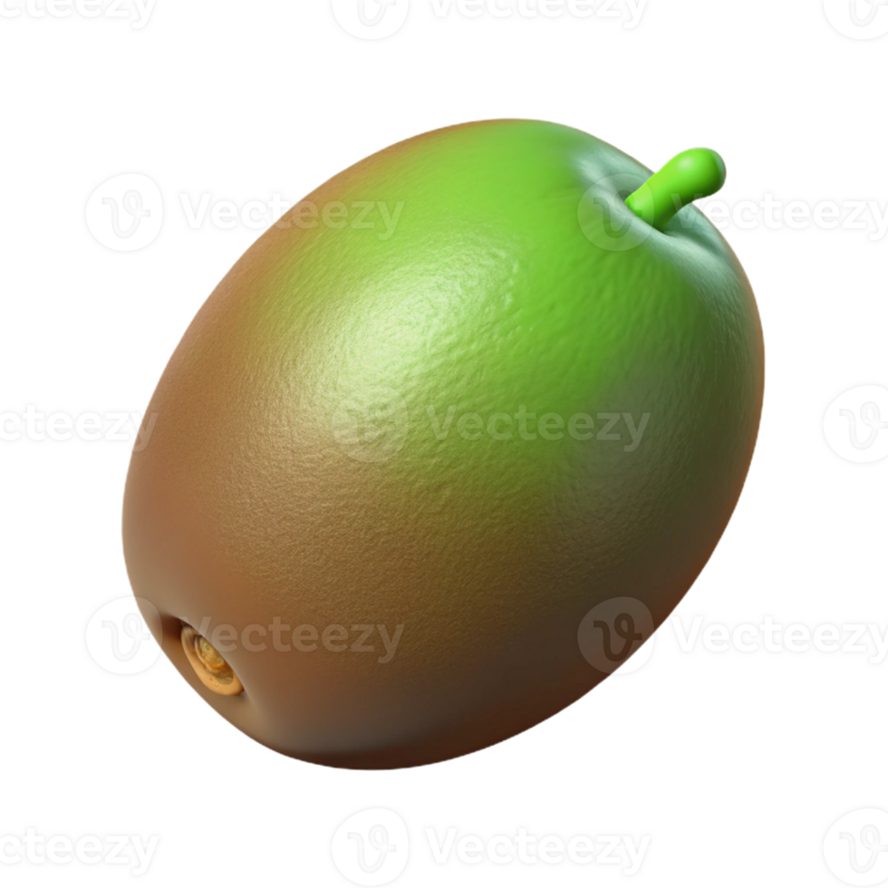 3D Render Kiwi Fruit Illustration png