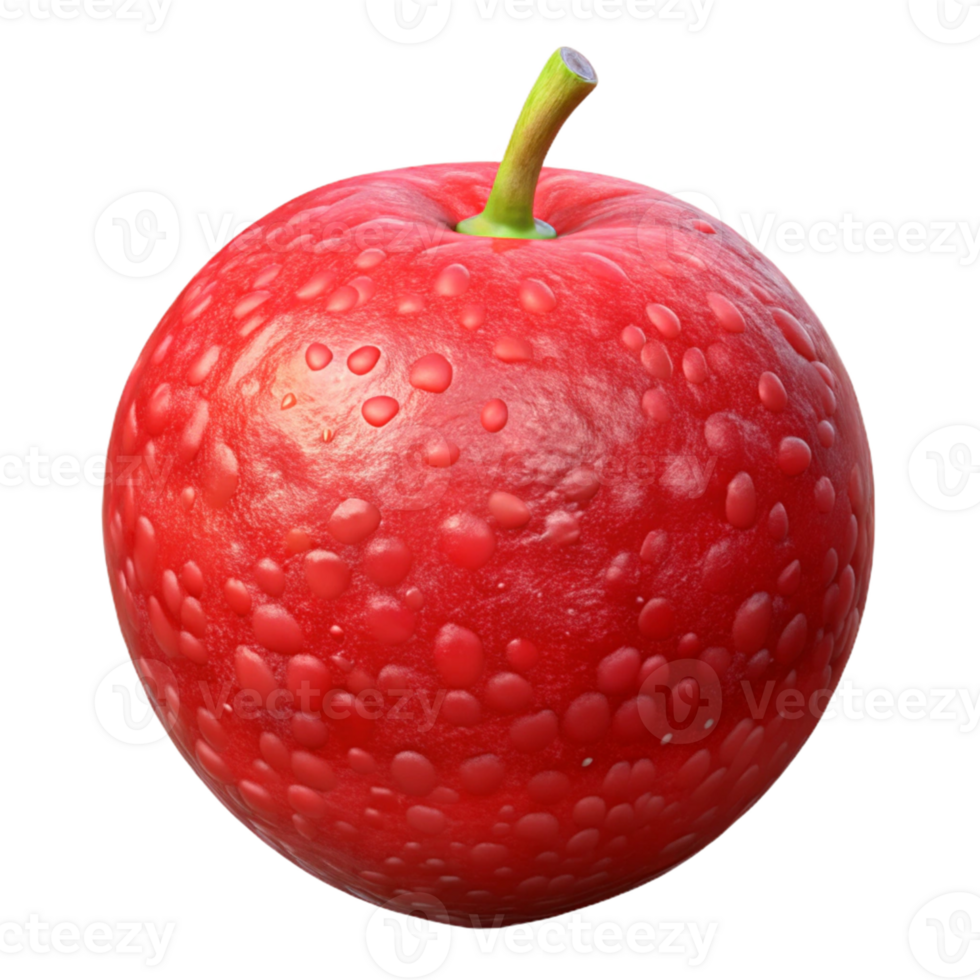 3D Render Dewy Red Apple png