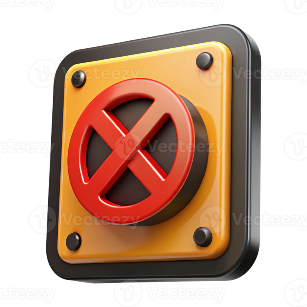 3D Render Stop Sign Icon png