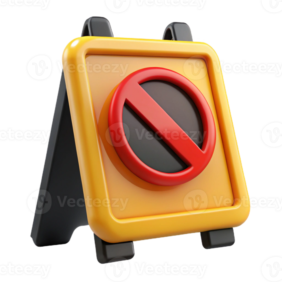 3D Render Stop Sign Illustration png