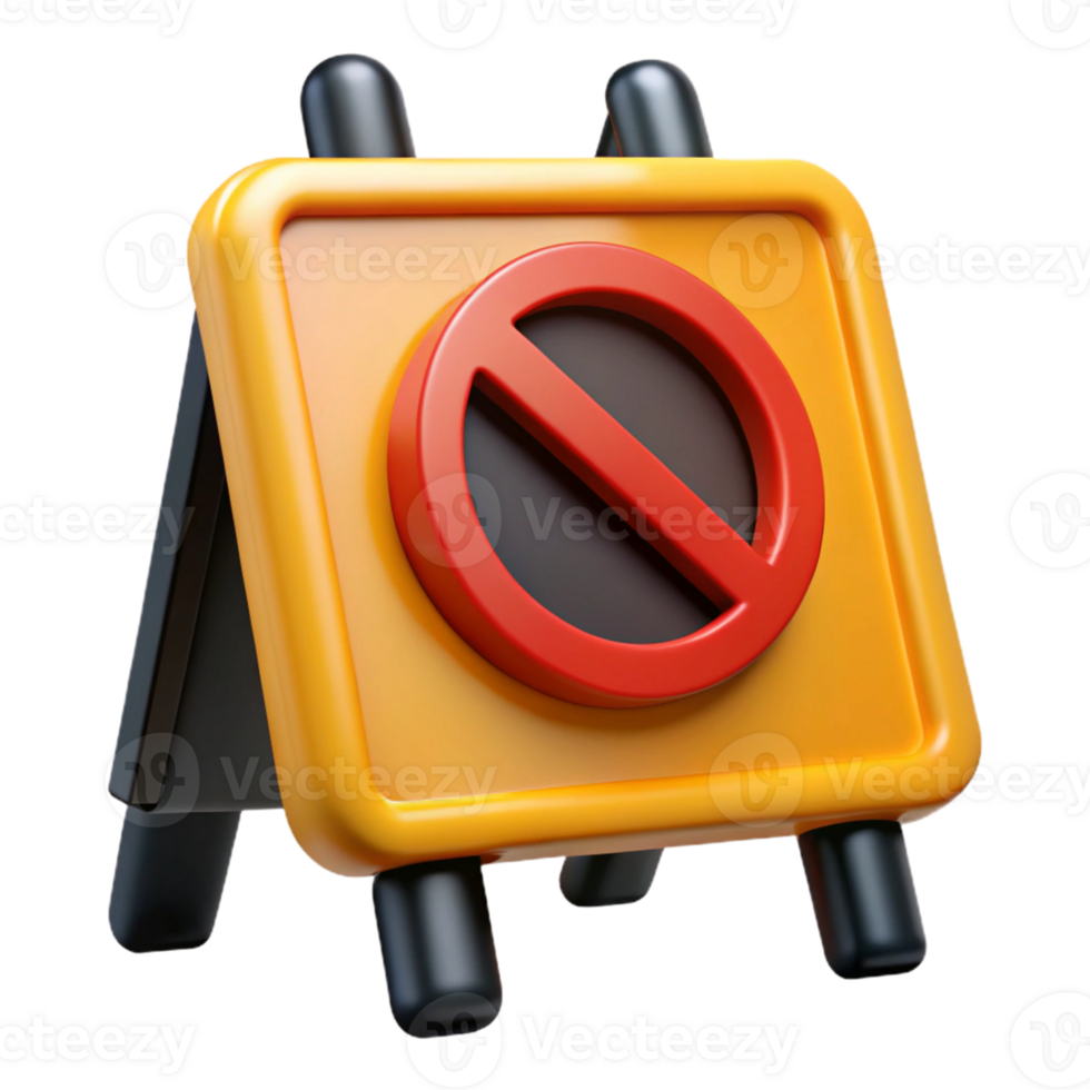3D Render Stop Sign Illustration png